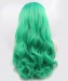 CARA Ombre Wig Light Green Color Long Wavy Synthetic Wig Lace Front Wig